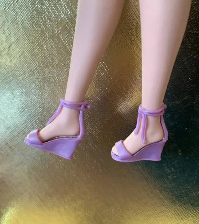 New styles toy shoes high heels flat foot shoes purple for your Tall and curvy BB dolls BBIAB1