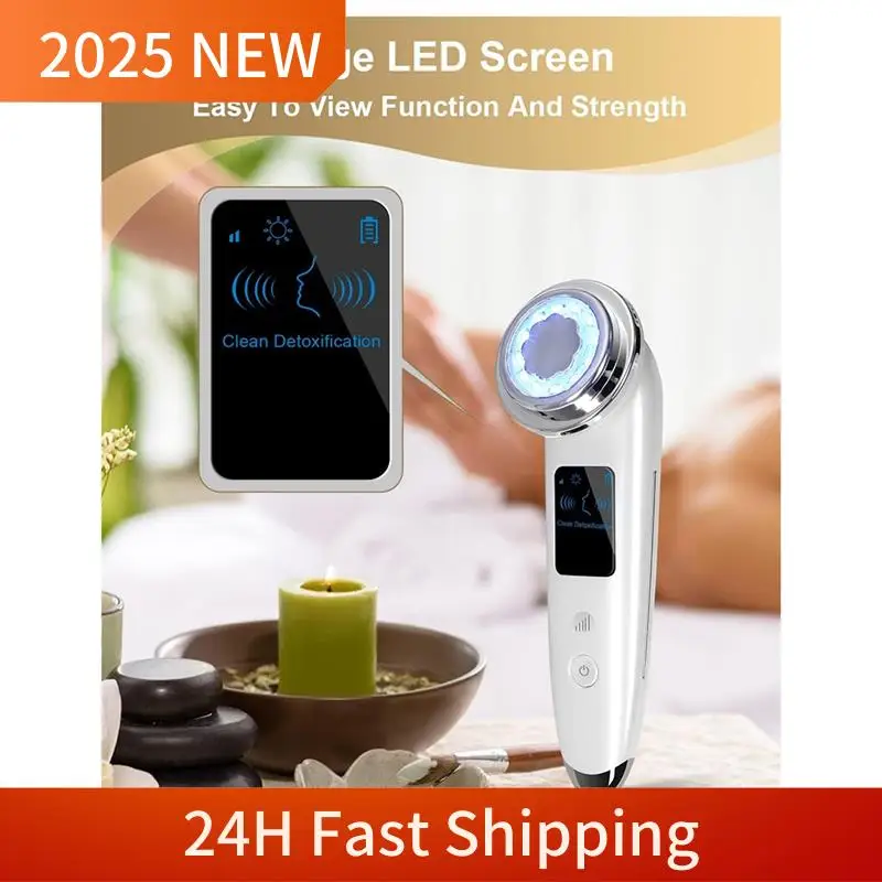 A63Z เครื่องนวดหน้าไฟฟ้ายกกระชับใบหน้า 4 ใน 1 เครื่องนวดหน้าต่อต้านริ้วรอยกระชับเครื่องมือดูแลผิว (สีขาว)