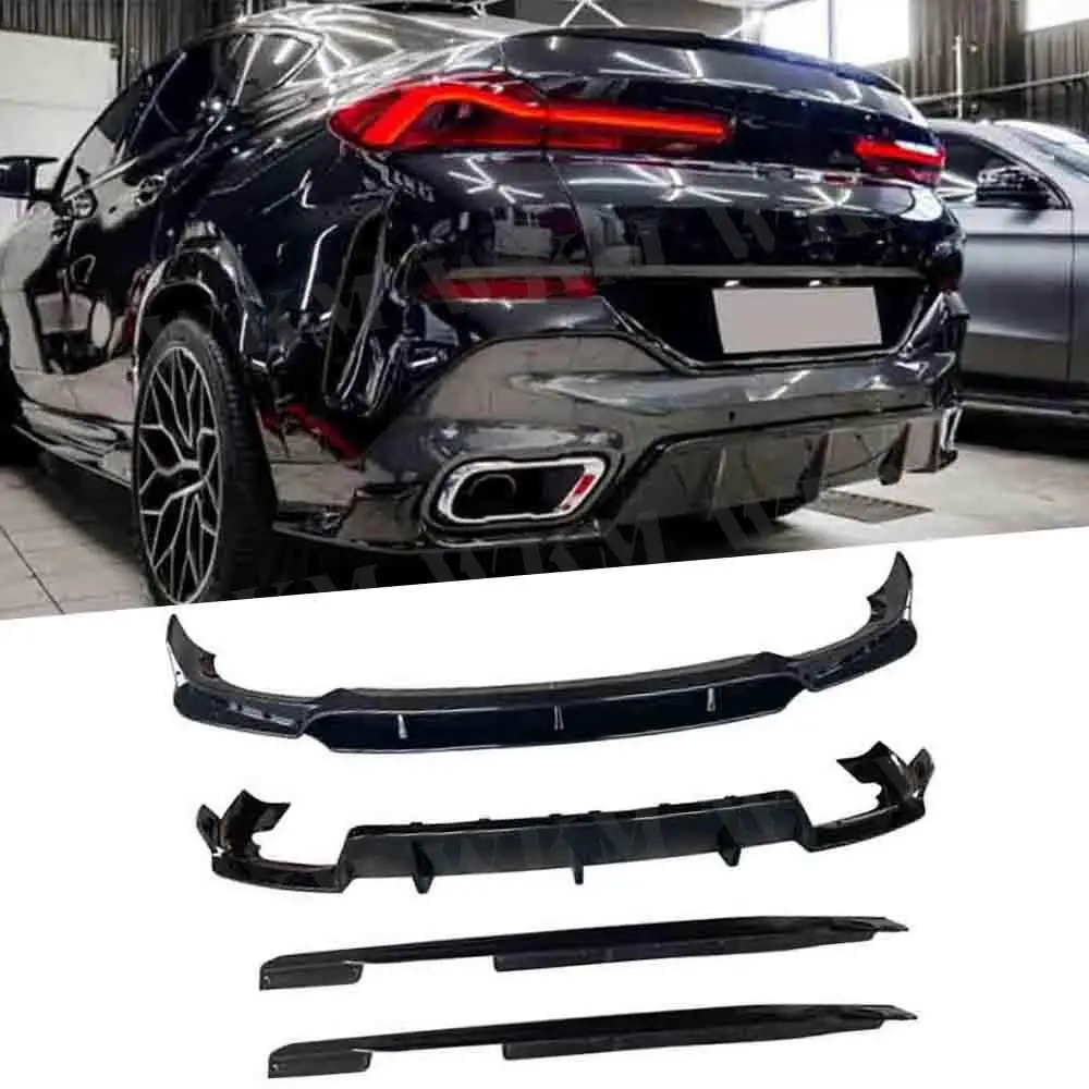 

ABS Front Chin Spoiler Rear Bumper Diffuser Apron Splitters Side Skirts Extension Spoiler for BMW X6 G06 M Sport 2020- 2022