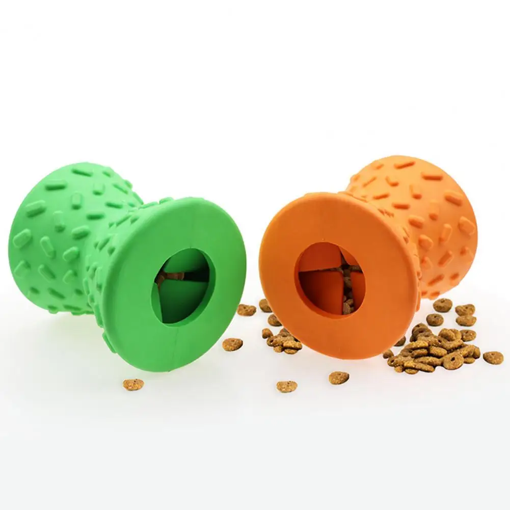 Dog Toy Dumbbell Rolling Slow Feeder Interactive Pet Toys Food Dispenser Toy Pets Leaking Food Pet Dental Sticks Toys