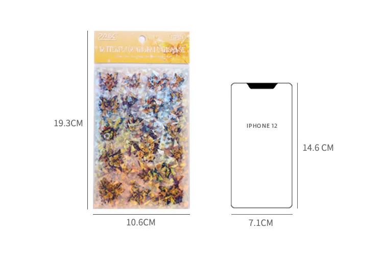 10 Sheets/pack Sparkling Butterflies Transparent PET Die-cut Sitcker Sheet Variety Scrapbooking Journaling Collages