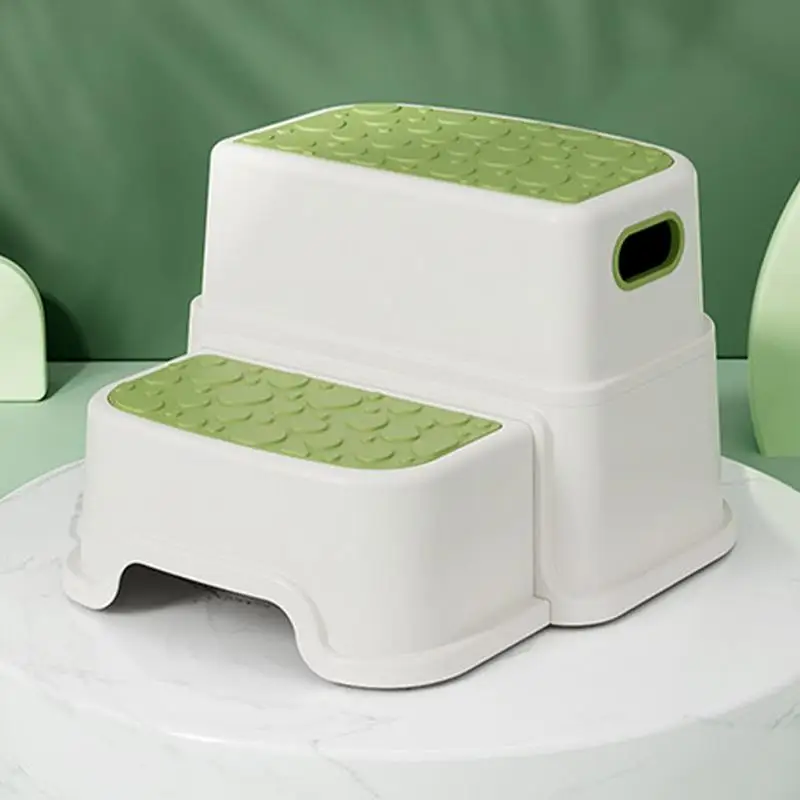 Kids Stepping Stool Non-Slip Double Layer Poop Stool Multi-Function Toddler Ladder Kitchen Counter Helper For Bathroom Bedroom