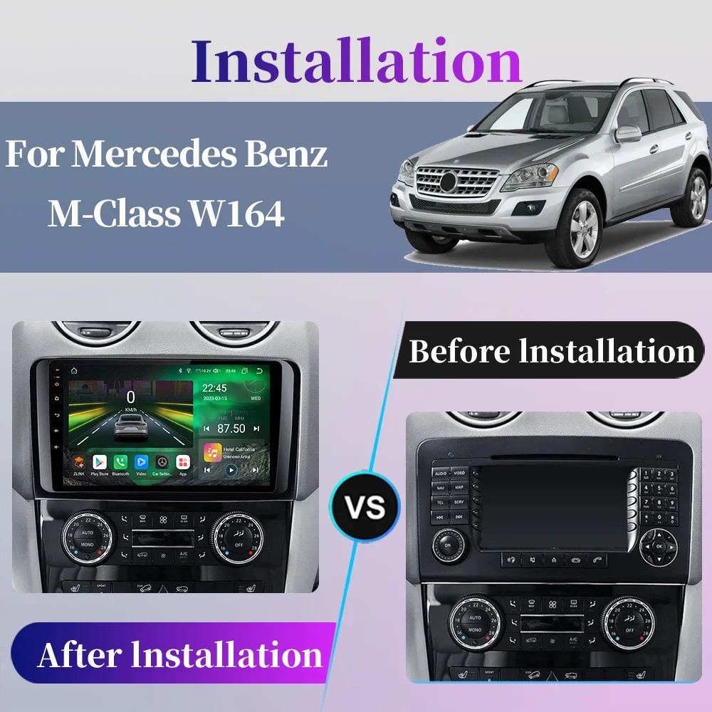 For Mercedes Benz M Class W164 GL Class X164 ML Car Radio Android Multimedia Player Navigation GPS Carplay Screen Auto Stereo