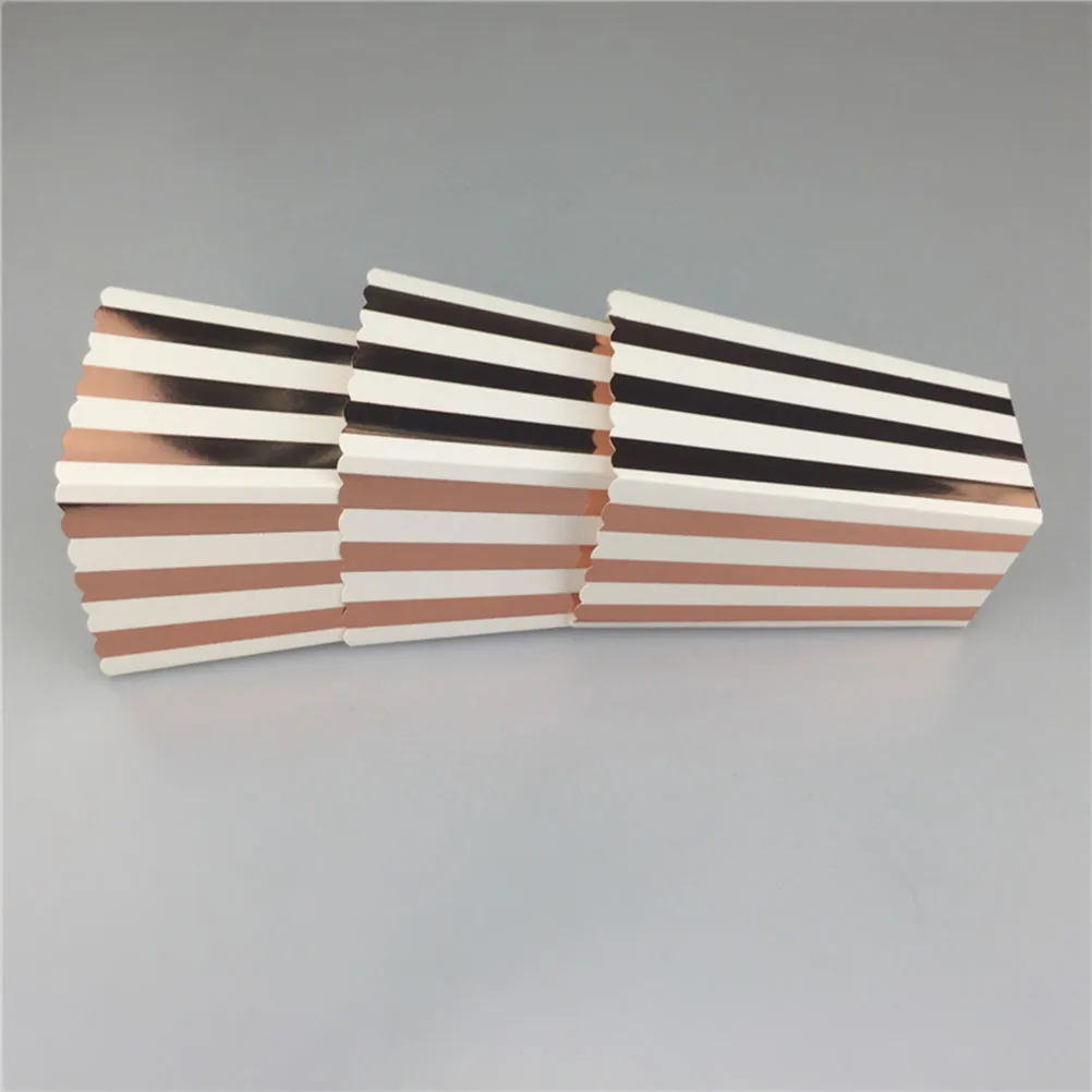 

12pcs Rose Gold Paper Boxes Popcorn Candy Treat Bags Eco Friendly Party Containers Snack Holders