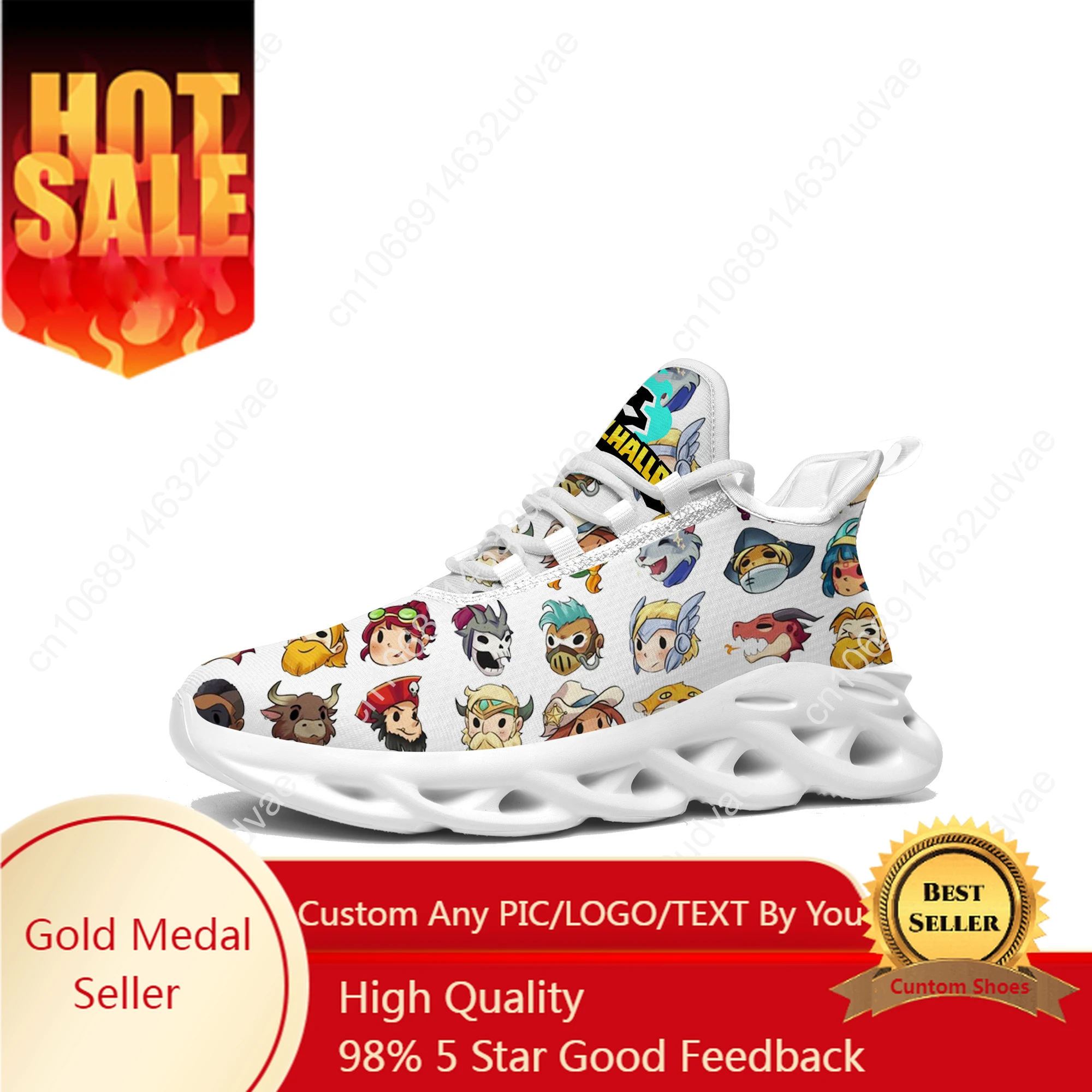 

Brawlhalla Flats Sneakers Mens Womens Teenager Sports Running Shoes High Quality Cowboy Cartoon Custom Lace Up Mesh Footwear