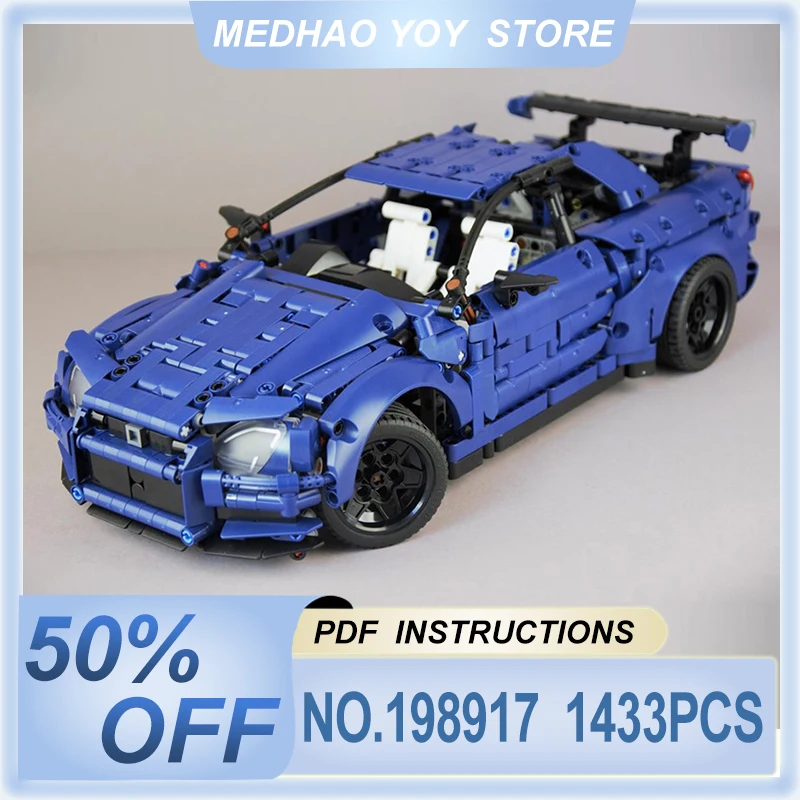 

Высококачественный MOC-198917 R34 GT-R-42154 B, модель скорости, спортивный автомобиль, гоночный строительный блок, головоломка, детские игрушки «сделай сам», рождественские подарки
