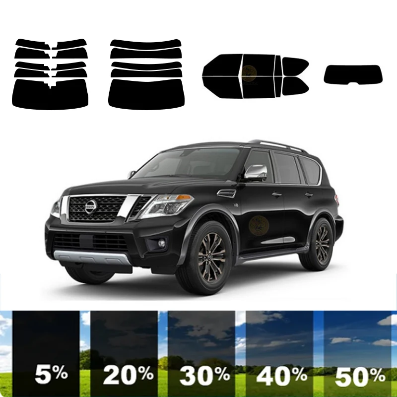 precut Removable Window Tint Film For Car 100% UVR 5%-70%VLT Heat Insulation Carbon ﻿For NISSAN ARMADA 4 DR SUV 2017-2023