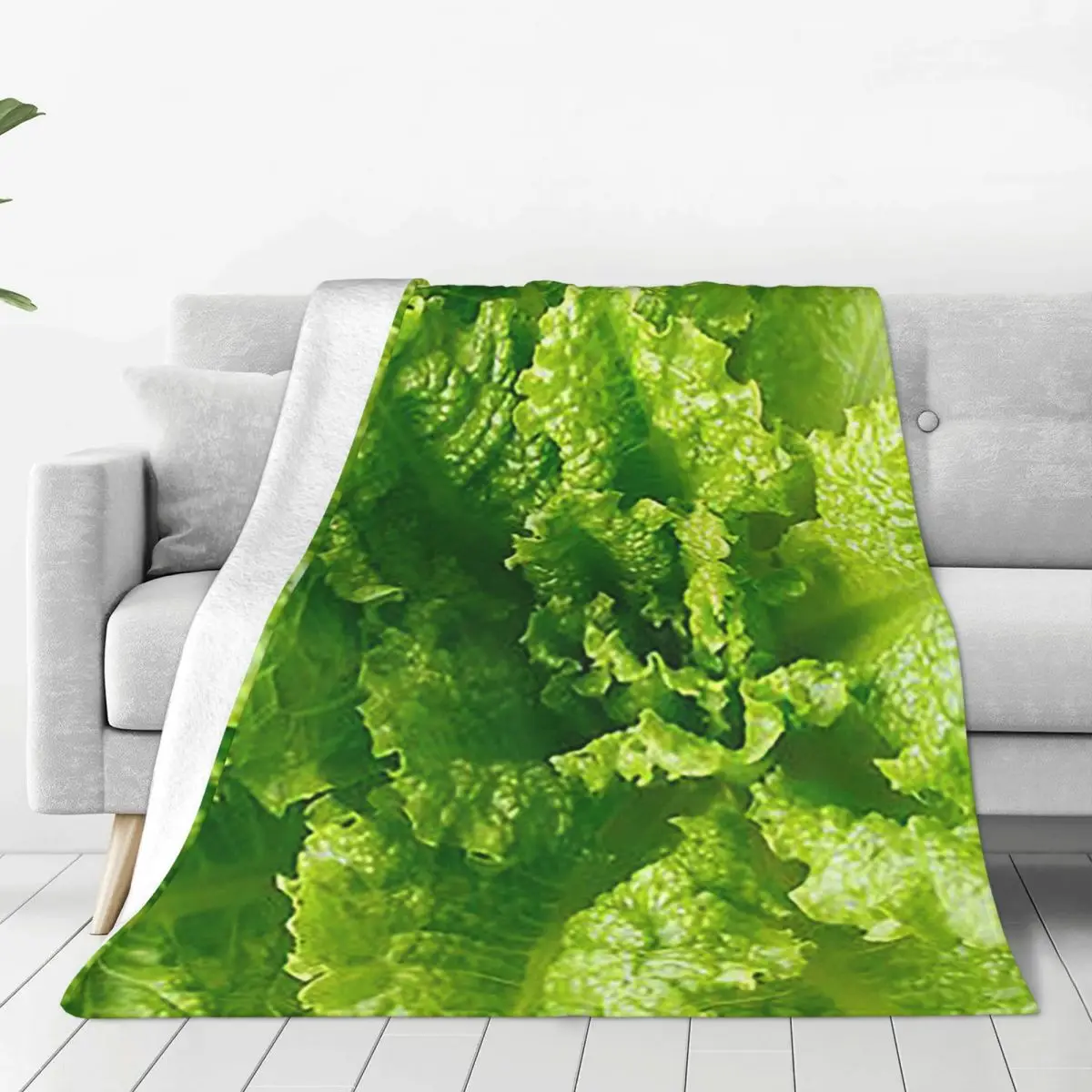 Lettuce Closeup Blanket Soft Warm Flannel Throw Blanket Bedding for Bed Living room Picnic Travel Home Sofa