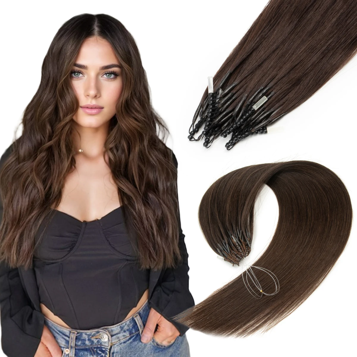 

YWUEXT 8D микробусины для наращивания человеческих волос силиконовые нано-кольца для наращивания волос невидимые мини-силиконовые бусины человеческие волосы