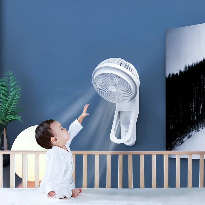 Remote Control Wall Fans Wall-mounted Household Rotating Turboconvection Fan No Need To Punch Air Circulation Fan Electric Fans