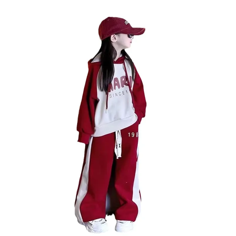 

Autumn Winter Fashion Kids Clothes Girl Suit Kids Long Sleeve Letter Sweatshirts Harem Pants 2 Pieces Set 6 8 10 12 14 Years