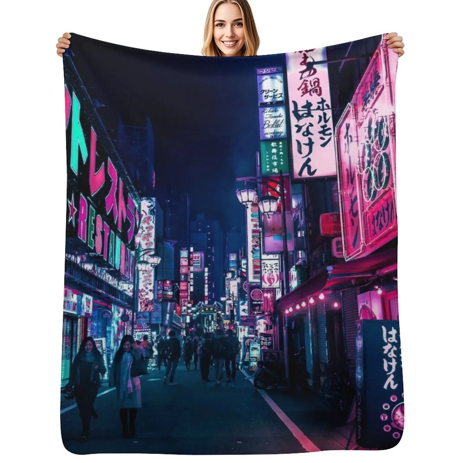 

Nocturnal Alley Throw Blanket For Sofa Thin Hair Soft Plush Plaid Soft Plaid Blankets