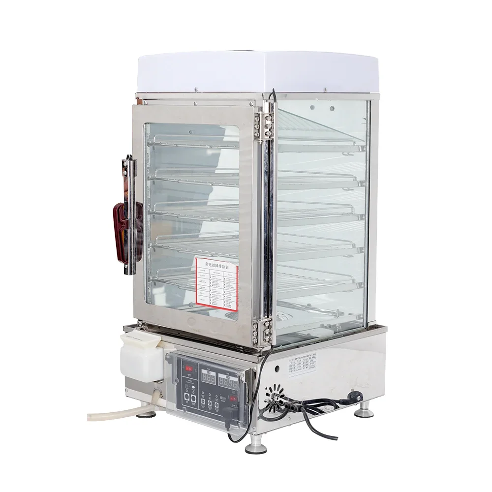 Commercial Transparent Food Display Cabinet/ Electric Food Steamer 5 Layer Stainless Bread Steamer