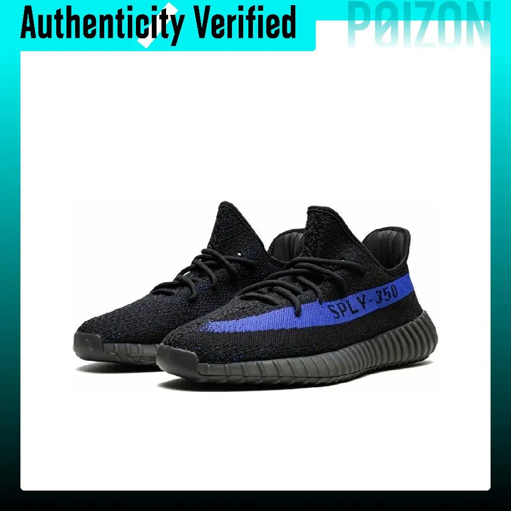 Adidas Originals Yeezy Boost 350 V2 Fabric Low top City Commuting Running Shoes Unisex Black Blue GY7164 view 3