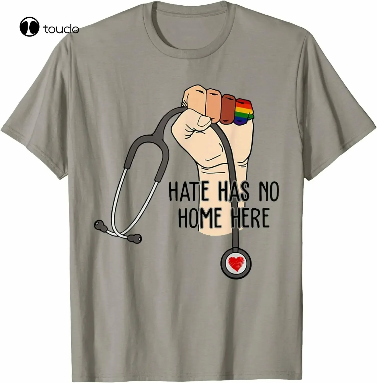 Hate Has No Home Here Strong Nurse Life Anti Hate Support T-Shirt