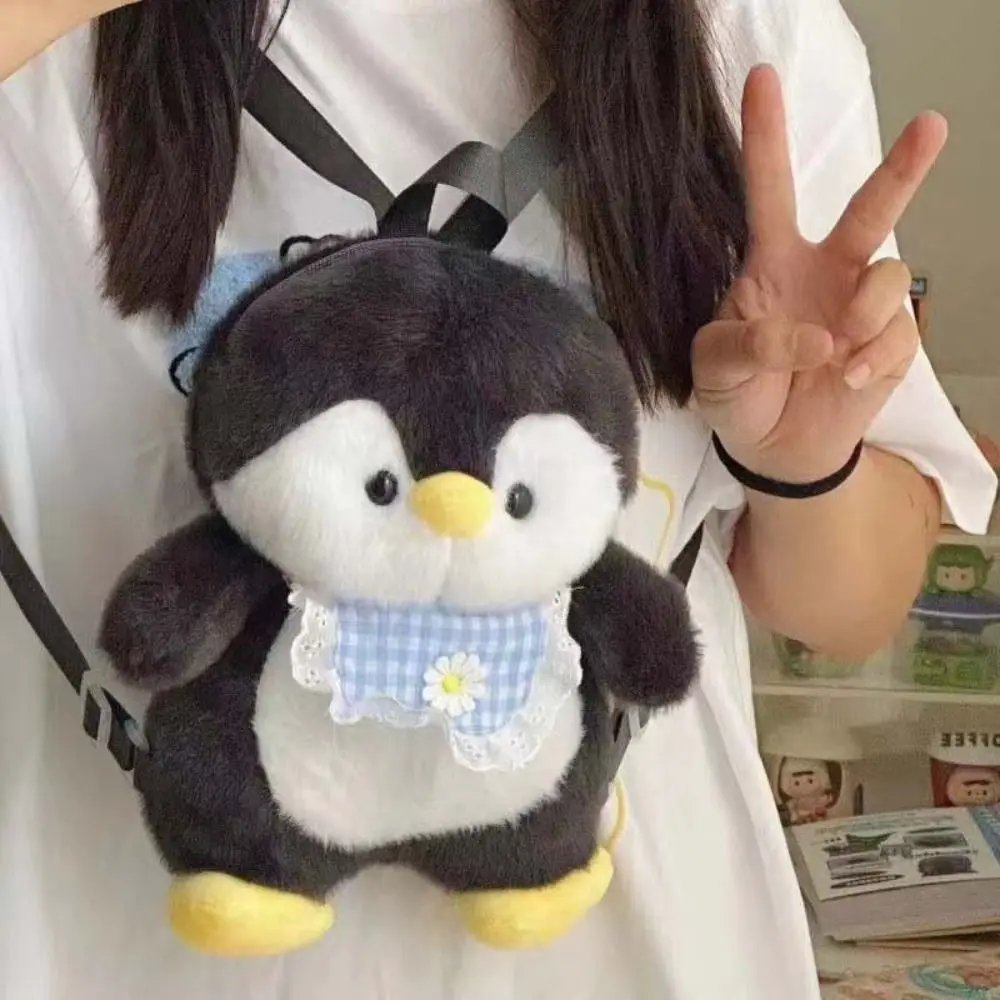 

Sweet Plush Toy Apron Penguin Backpack Doll Plush Children School Bag JK Lolita Large Capacity Animal Shoulder Bag Outdoor