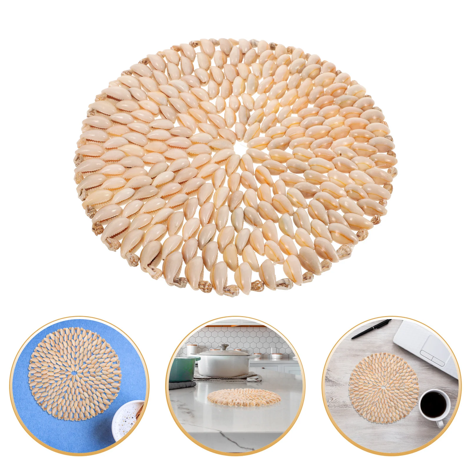 

Shell Coasters Heat Insulation Cup Mat Coaster For Home Table Non-Slip Mug Pad Ocean Themed Coaster
