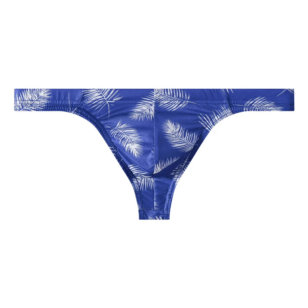 1pc Men Printed G-string Low Rise Briefs Vacation Style Thong Bulge Pouch Comfortable Breathable Pantie Underwear