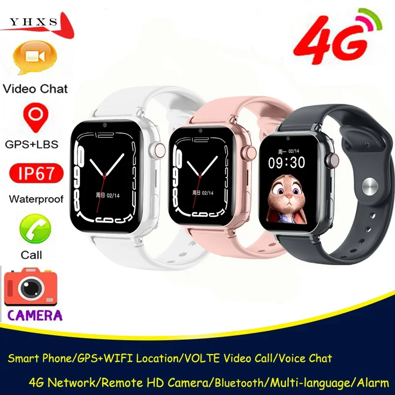 

IP67 Waterproof Smart 4G Remote Camera GPS WI-FI Kid Students Wristwatch Video Call Monitor Tracker Location Android Phone Watch