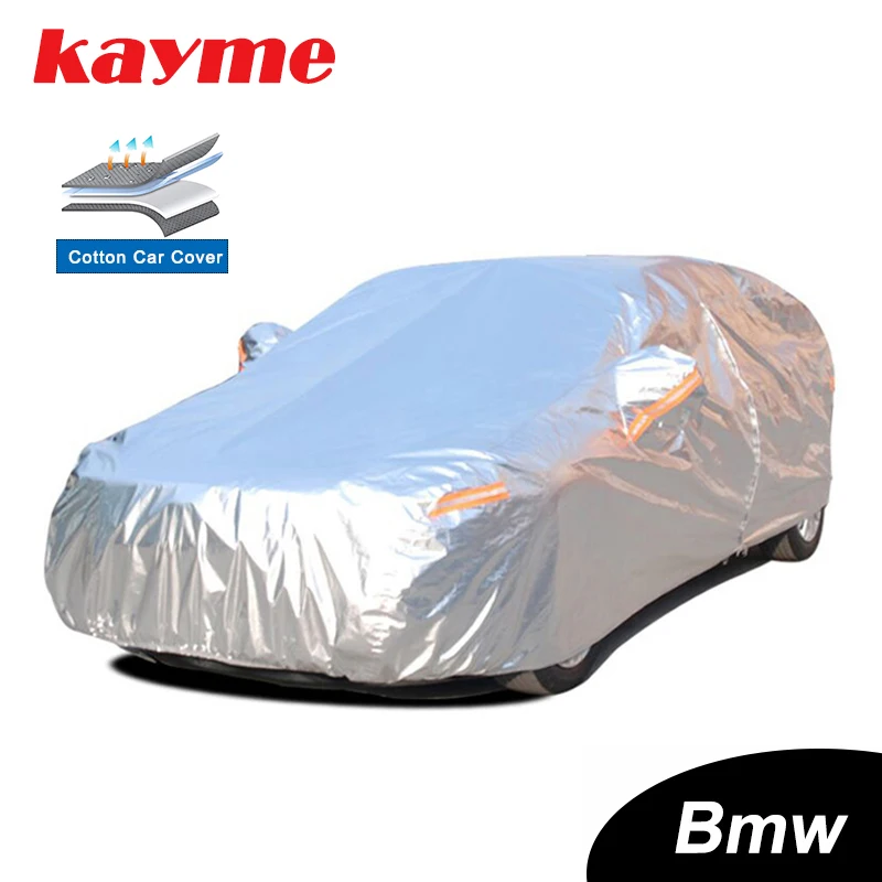 Kayme Waterproof Aluminium Cotton Car Covers Sun Snow Rain Protection Cover Protective Suitable For BMW E46 E60 E39 X5 X6 X3 Z4