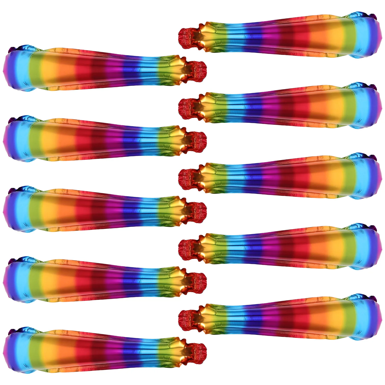 

10 pcs Rainbow Balloon Sticks 14 Inch Ideal Length Lightweight Sport Accessories Team Cheerstick Inflatable Noisemakers Balloon