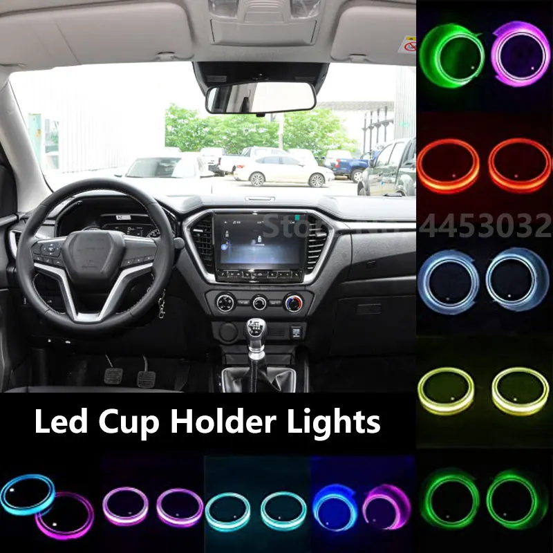 Led Cup Holder Lights For Isuzu PANTHER ASCENDER D-MAX S X Decorative Lamps 7 Colors Mat Coaster