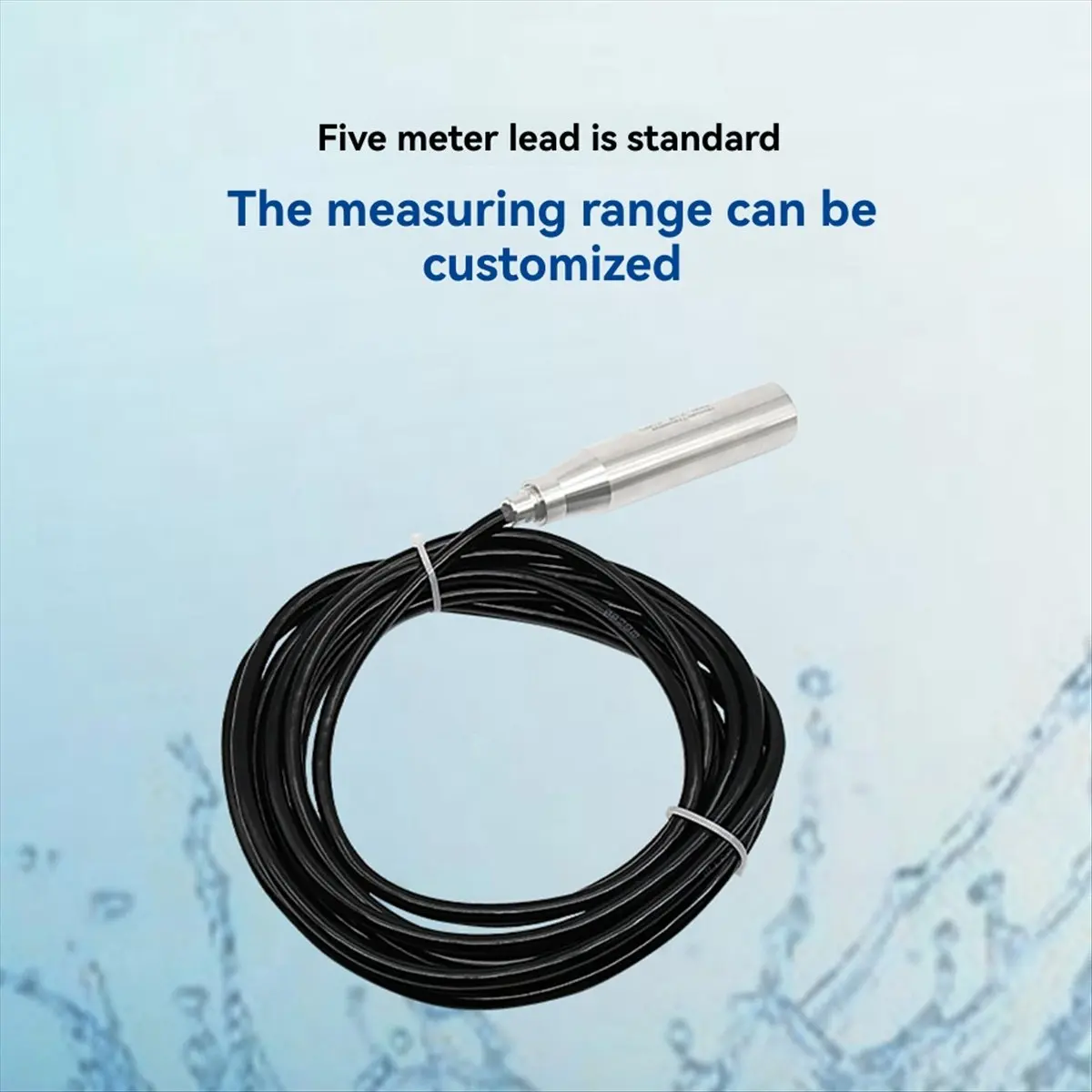 finefine Submersible Water Level Transmitter Liquid Level Sensor High Protection Water Level Measurement 2meters Range 5m Cable