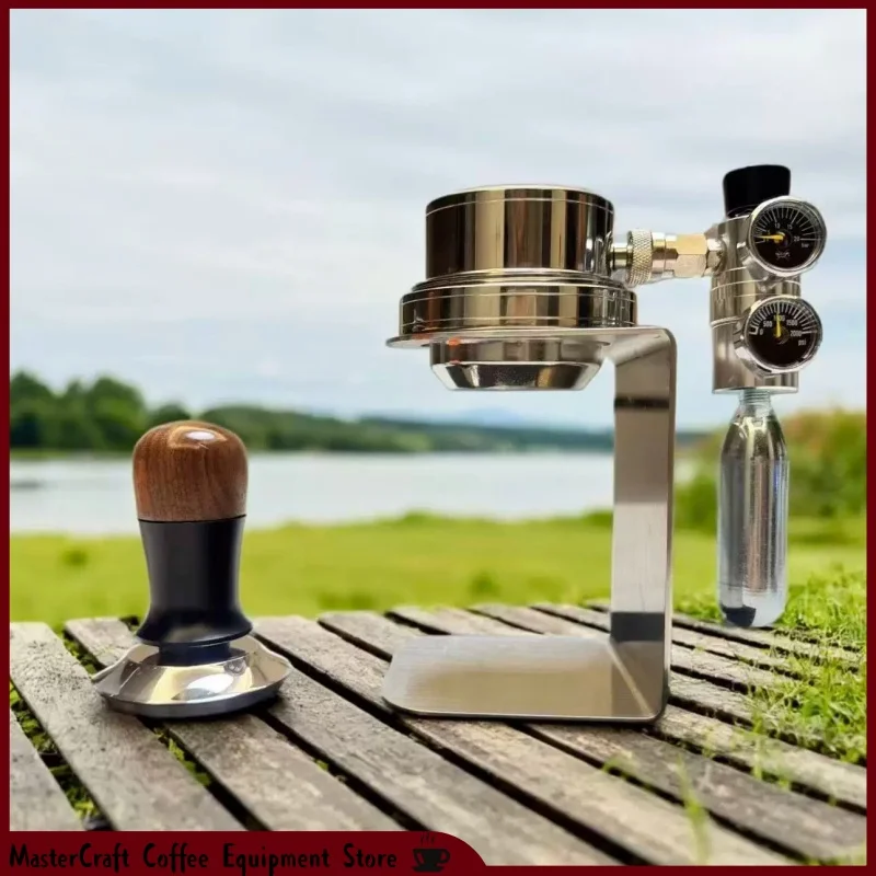 Portable Pneumatic Espresso Machine Stainless Steel Pressure Gauge Coffee Extractor For Home Office Use In Stock