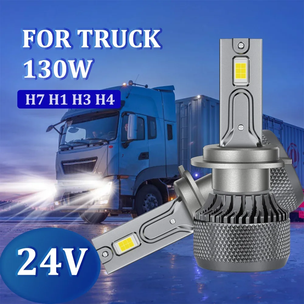 2pcs/set 24V LED Truck Headlight With Fan H7 LED Canbus H1 H3 H4 H11 9005 HB3 9006 HB4 9012 Power Supply Headlight Bulbs 6000K