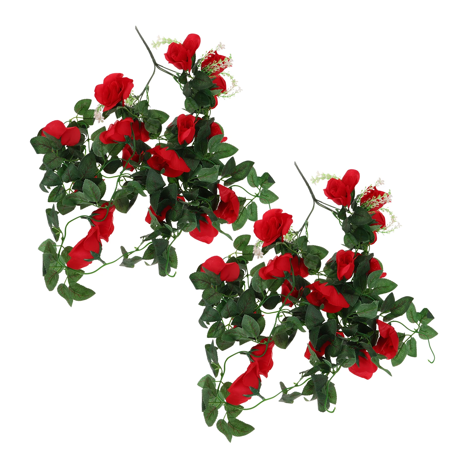 

2Pcs Simulation Rose Garland Artificial Flower Vine Decorative Hanging for Wedding Party Home Garden Decoration Festive