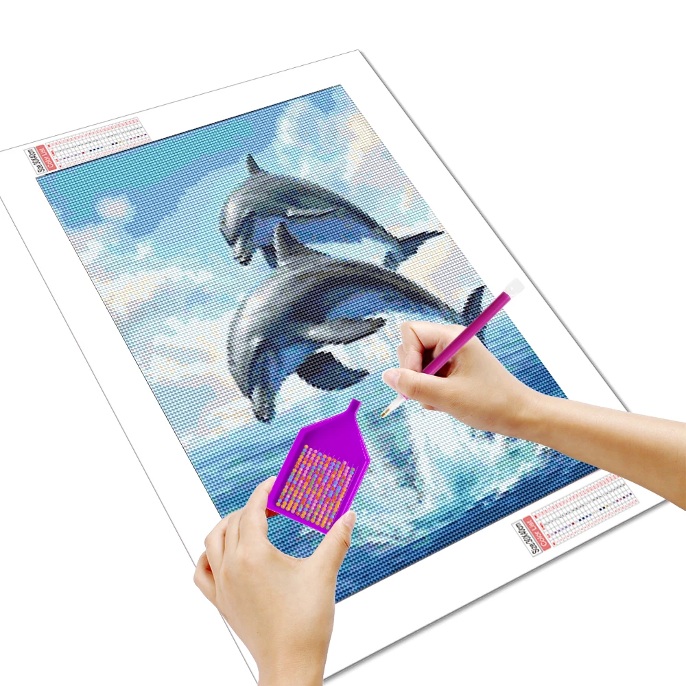 Diamond Painting Animal Dolphin 5D Diamond Mosaic Art Kits Home Decor Suitable For Beginners 30x40cm