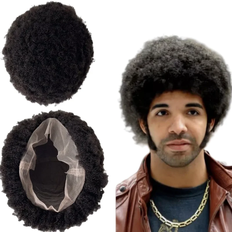 

Бразильские шиньоны из натуральных волос 12 дюймов # 1B Черный 4 мм корневой афро парик Полный парик шнурка для чернокожих женщин