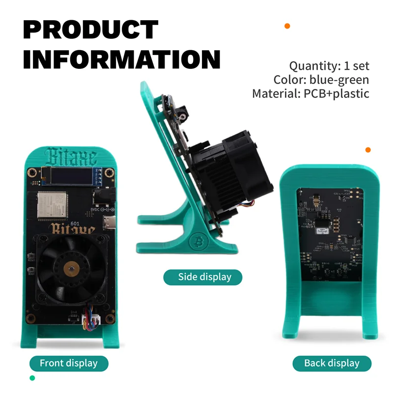 A11I Bitaxe Gamma 601 Solo Miner 1.2TH/S 1200GH/S 18W BM1370 ชิป Asic จาก Antminer S21 Pro Bitcoin BTC Miner พร้อมขาตั้ง US PLUG