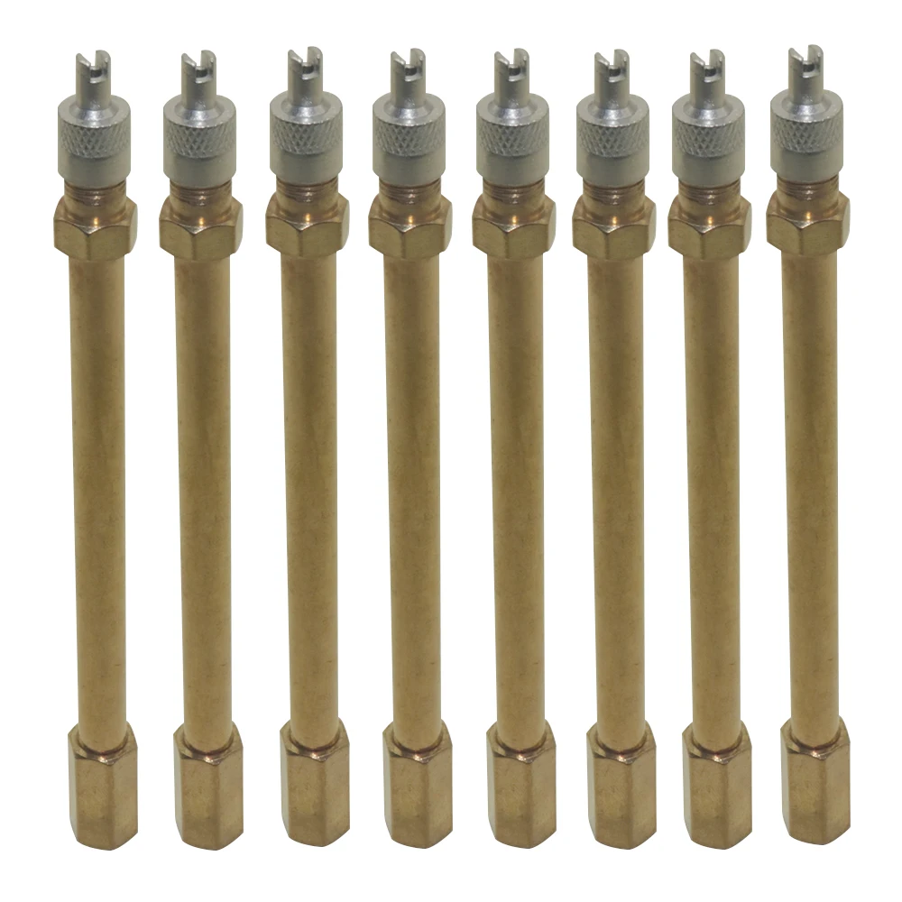 Tire Valve Stem Brass Metal Tire Valve Extension Straight Bore Truck Motorcycle Car 12cm Inflatable nozzle extension copper Rod