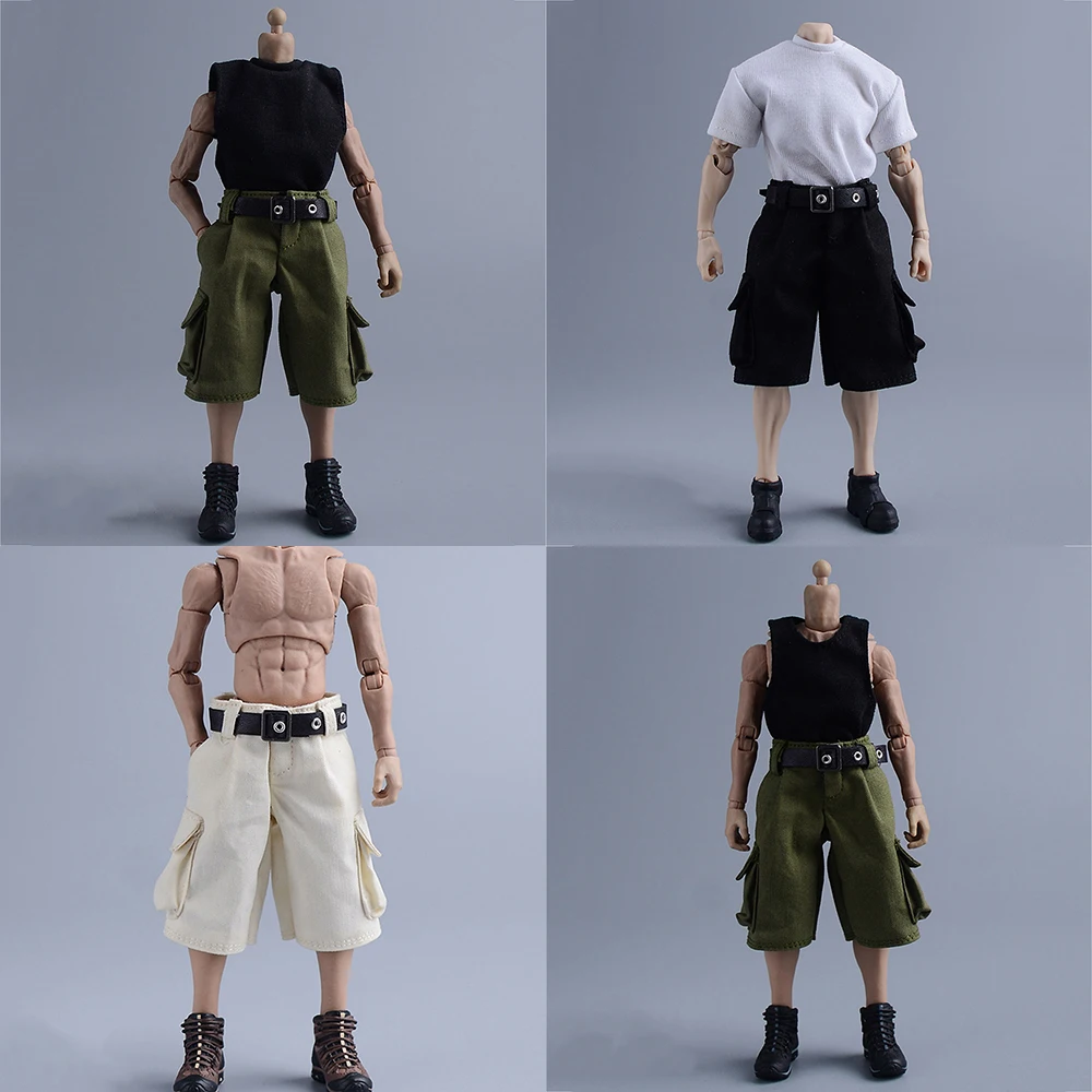 New Stock ATStory 1/12 Scale Male Soldier Fashionable Casual Wide Workwear Mid Pants With Pocket Fit 6