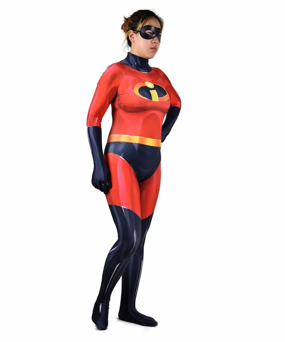 Unisex ClassicThe Incredibles 2 Elastigirl superbohater przebranie na karnawał wysokiej jakości Zentai body kombinezony Halloween