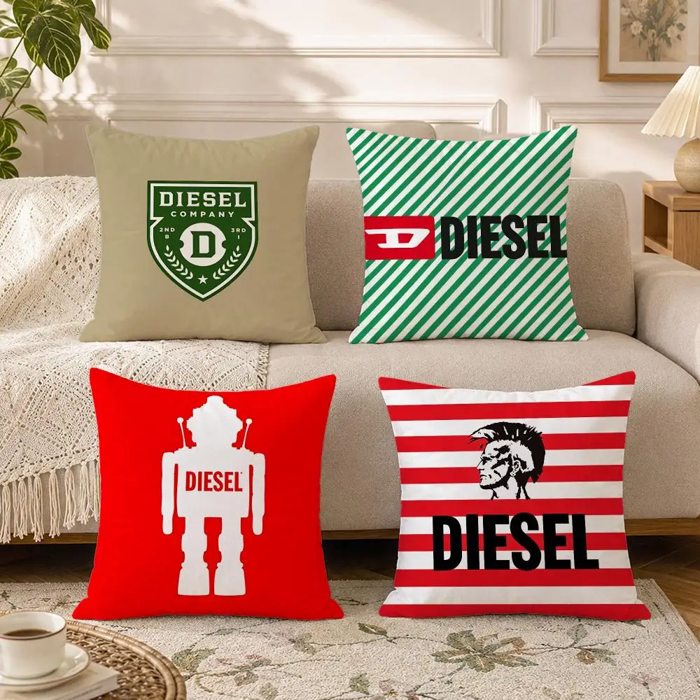 Brand-DieselS Cushion Cover Soft Square Throw Pillow Covers Set for Sofa Bedroom Car Home Decoration