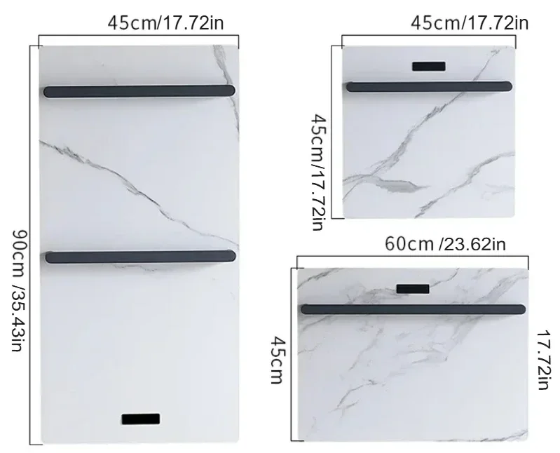 Handtuchheizung, elektrischer Handtuchtrockner für Badezimmer, Edelstahl, konstante Temperatur, Heizung, Trocknungshandtuchhalter, mit Steinbrett