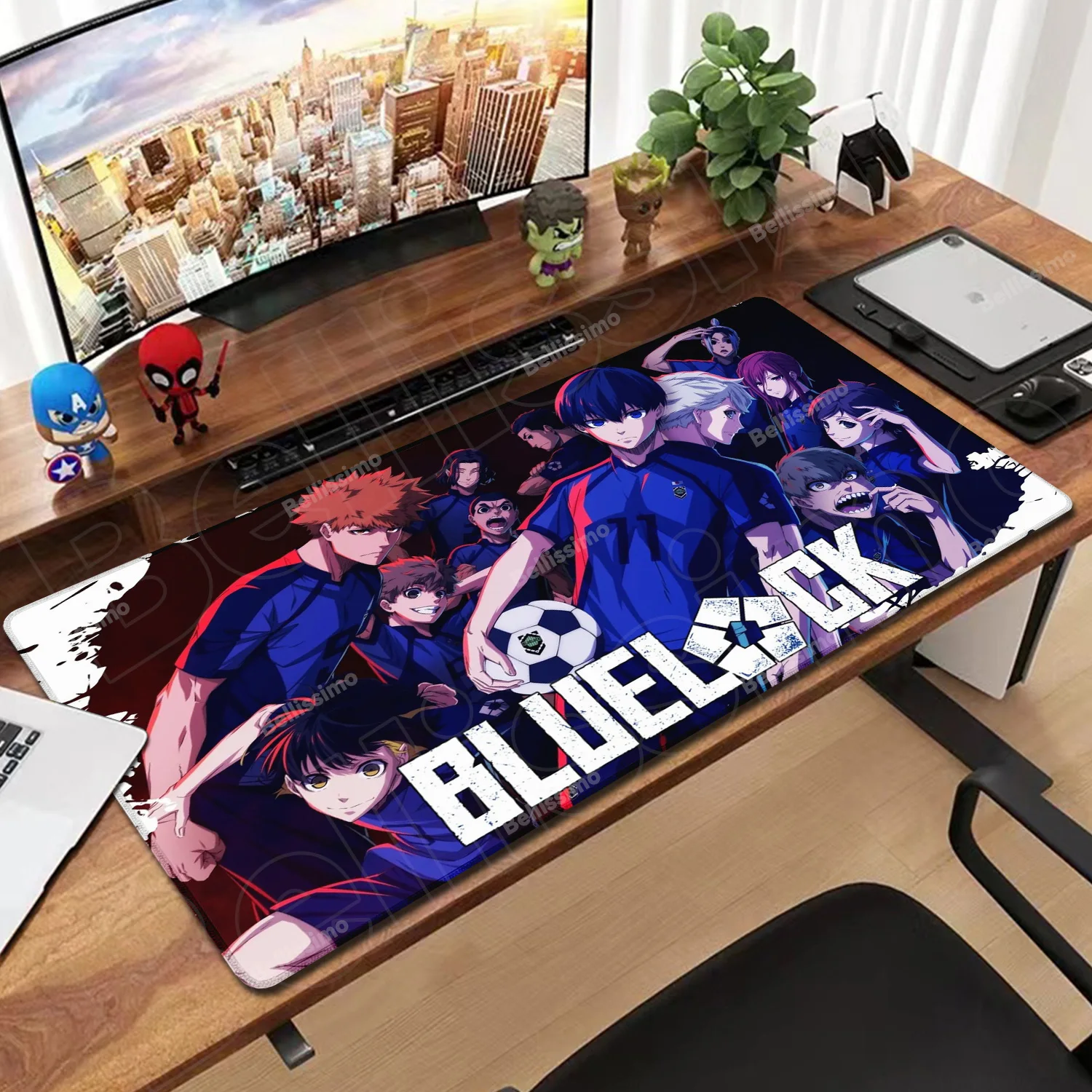 

Mouse Pad Japan Anime Blue Lock Nagi Seishiro Mousepad Black And White Laptop Gaming Accessories Desk Mat PC Gamer Keyboard Rug