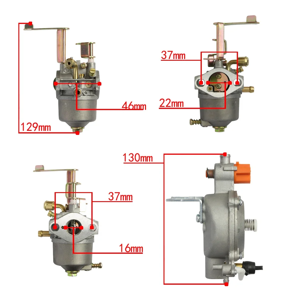 Carburetor Carb For 1KW 154F GT241 Gasoline Generator Set LPG Carburetor Dual Fuel NG Conversion Kit P15A-LPG Carburetor Kit