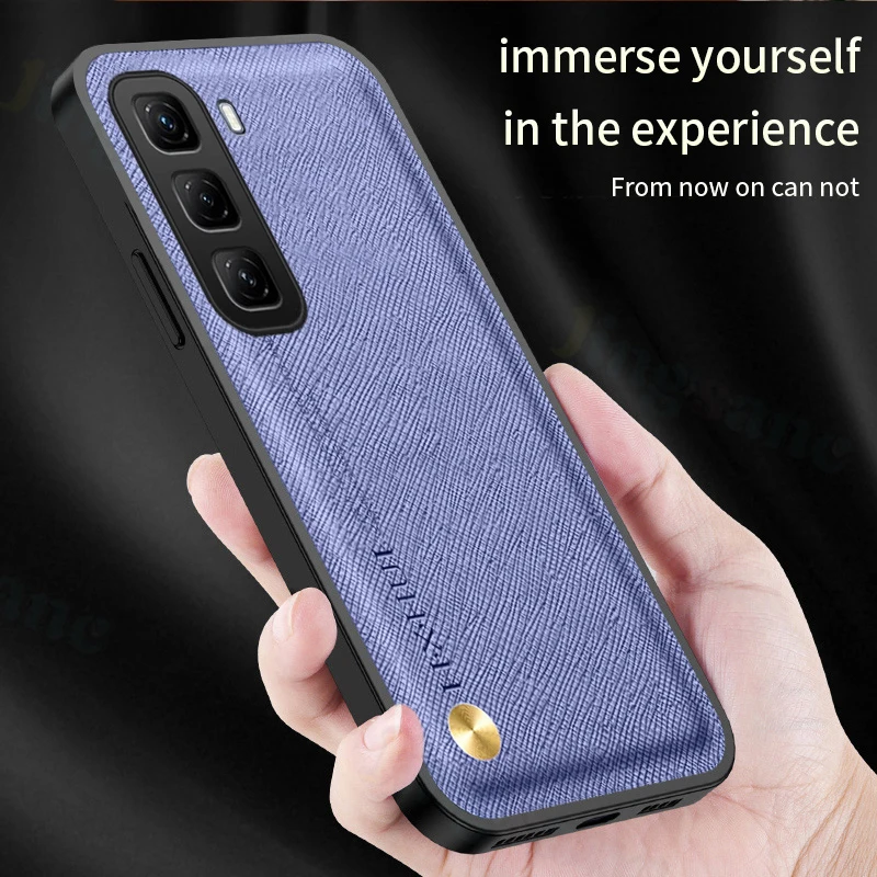 

Skinlee For Infinix Hot 60 60i Case Cross-Grain Leather Rugged Shockproof Magnetic Cover For Infinix Hot 60 60i Back Casing