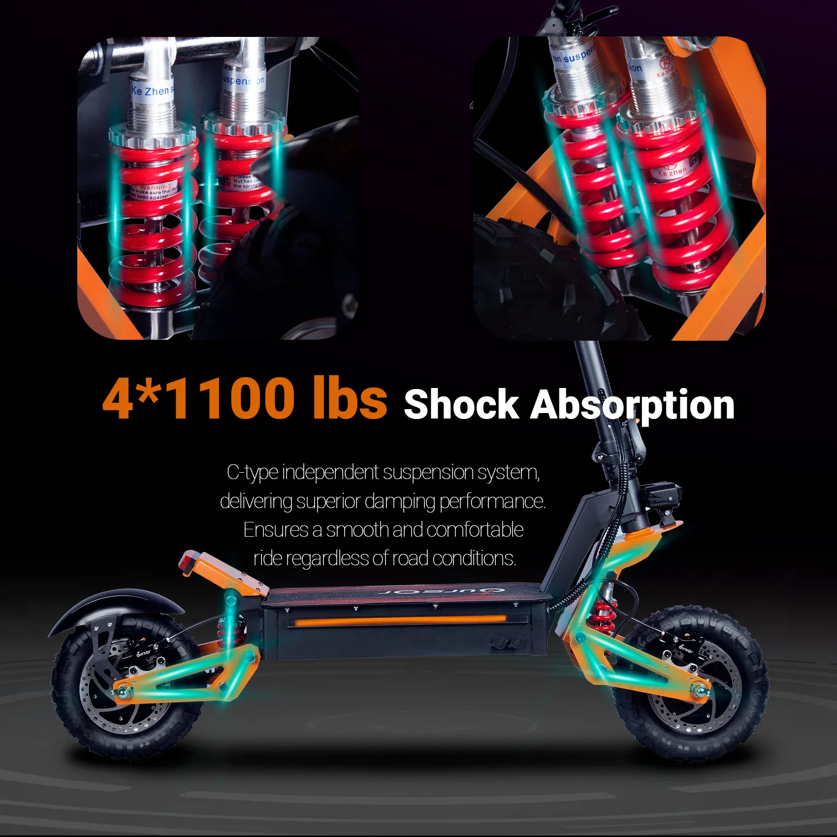 TOURSOR X5 11Inch 6000W Dual Motor Electric Scooter 85KM/H 120KM Long Range Off Road Foldable Electric Kick Scooter for Adult - view 4