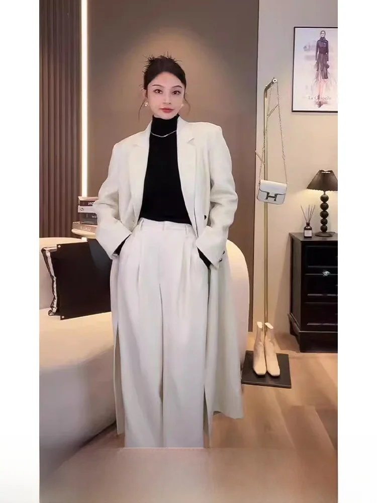 

Женские широкие брюки LILI, зимние, новые, на флисовой подкладке, утолщенные, свободные, прямые, повседневные, цвета хаки