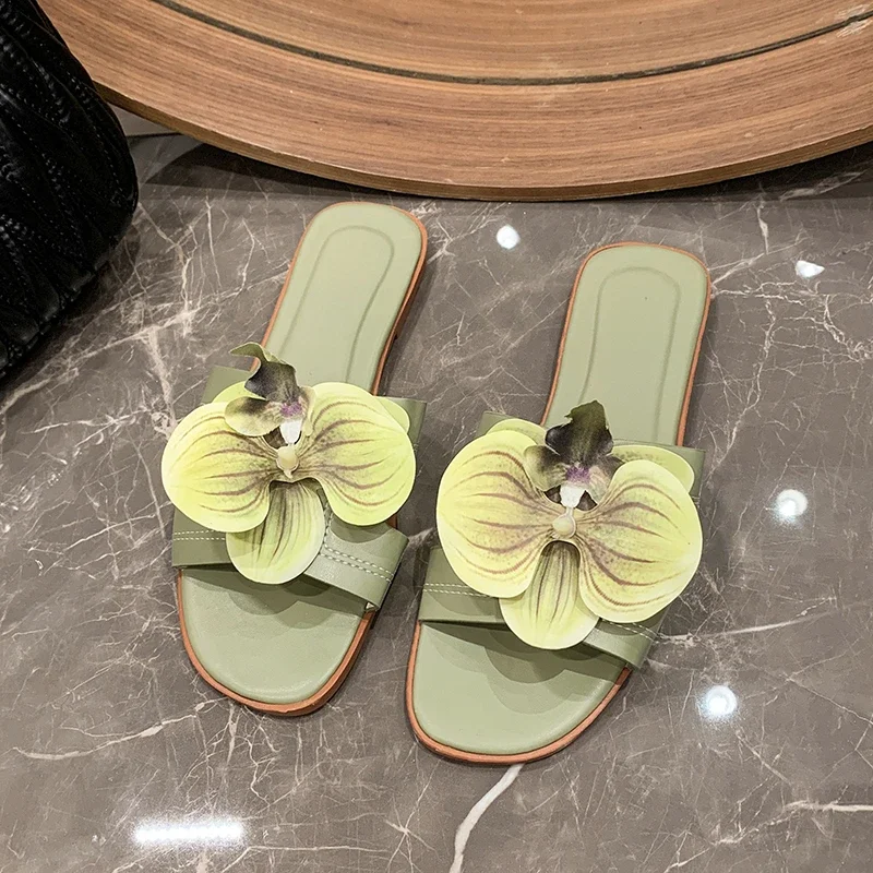 Summer New Women's Slippers Fashion flower Women's Sandals Bathroom Slippers Banquet Party Women's Shoes  slides women