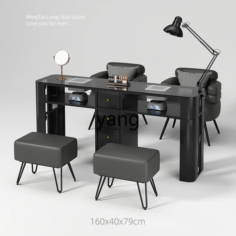 

Lmm simple fabric art nail art table and chair set nail shop leather art customer chair