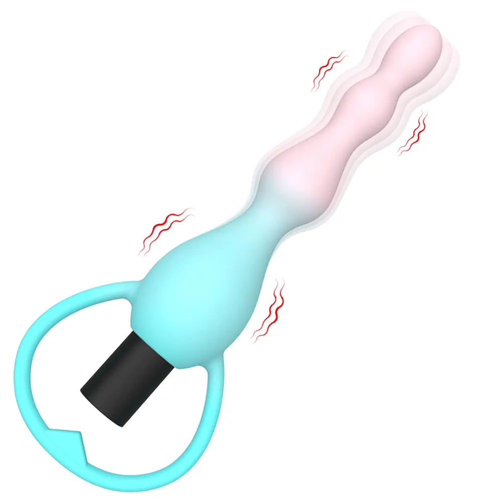 Powerful Anal Beads Vibrator Vibrating Butt Plug for Beginner Vagina Clit Bullet Vibrators Flexible Silicone Sex Toys for Women