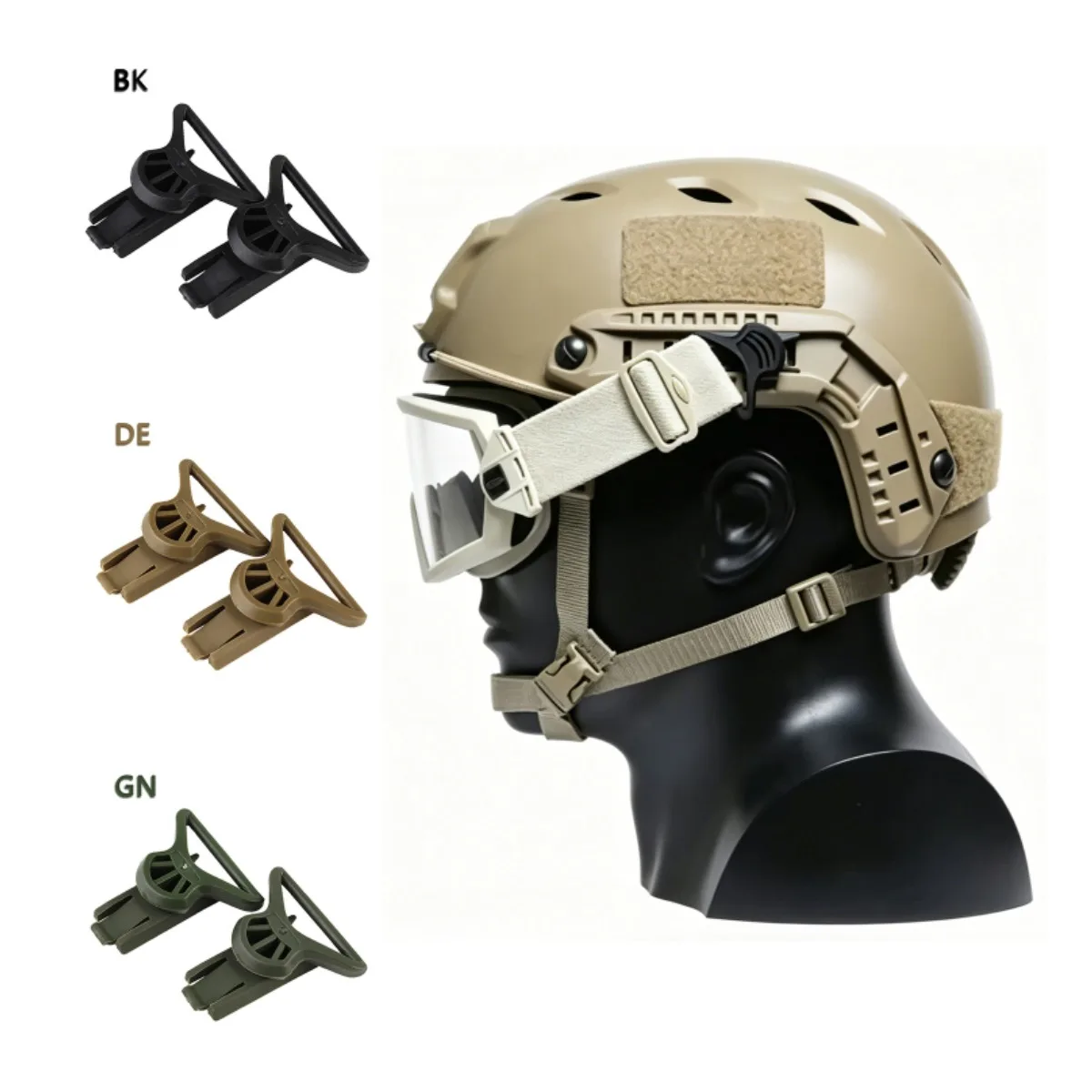 Tactical NV Rotating Clamp Helmet Rail Adapters Hunting Nylon Fast Goggles Rail Swivel Clips Set Adapter Helmet Accessories