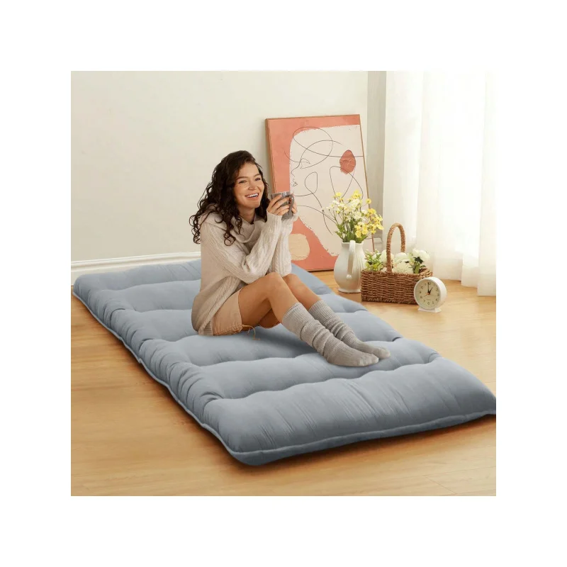 Colchão de chão de tamanho duplo, colchão futon enrolado espesso em polegadas, tapete tatami dobrável portátil, adequado para cadeiras reclináveis de sofá、