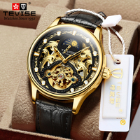 TEVISE New Watch Hollow out Waterproof Business Casual Watch Fully Automatic Men's Mechanical Watch T820D