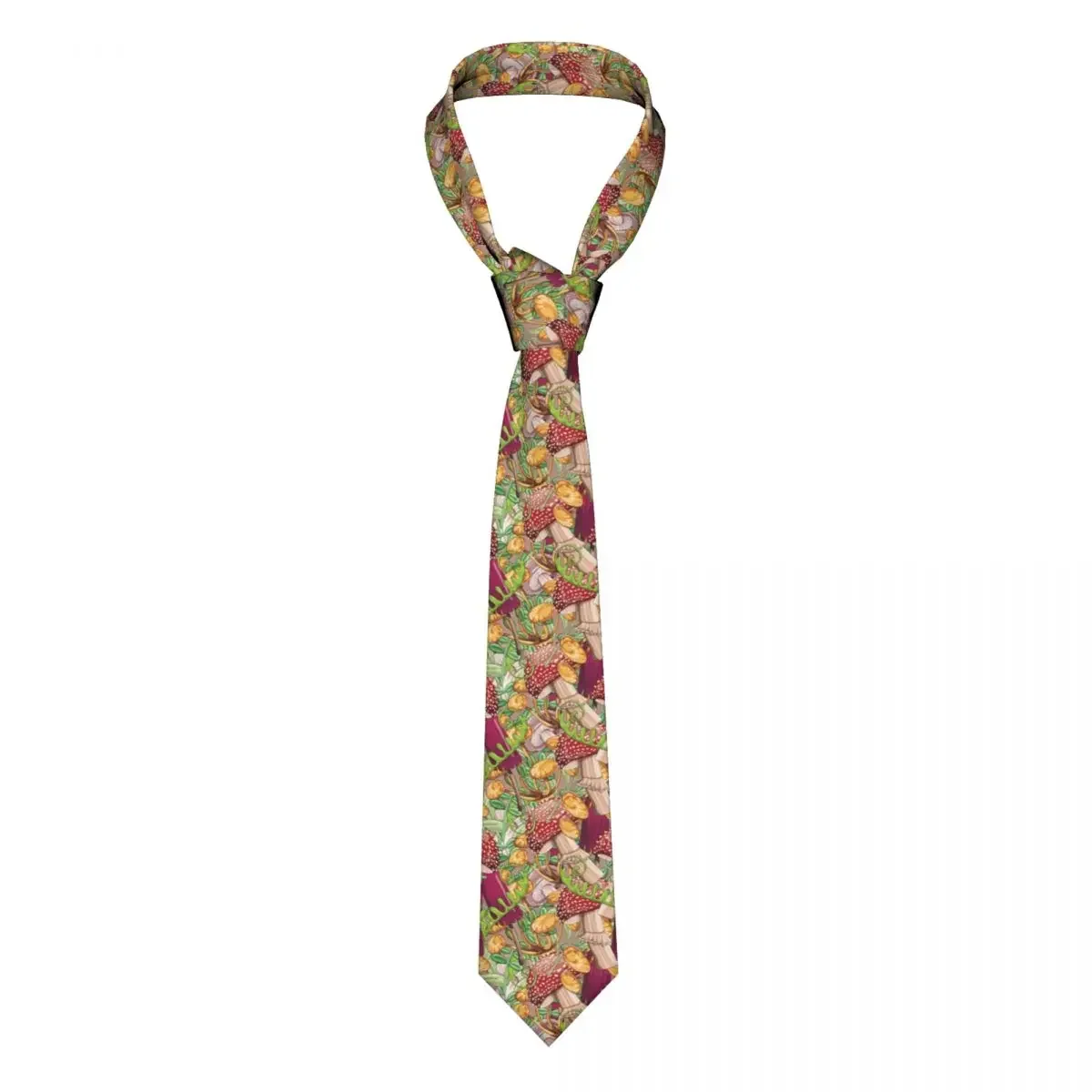 Classic Tie Men Neckties for Wedding Party Business Adult Neck  Casual Mushrooms And Leaves Bright 